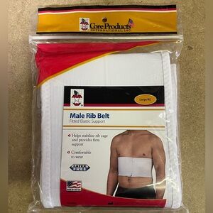 White Male Rib Belt